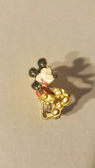 1930 ' s Mickey Mouse Trembler pin.  Marked W.  D.  on the back. 2