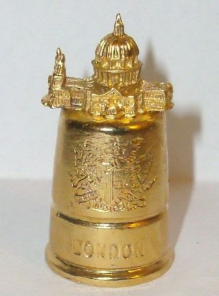 A Pewter 22c Gold Gilded Sights Of London Thimble St Paul 