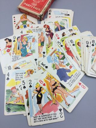 Complete Deck Of Vintage Stag Party Pack1954 Playing Cards Made By Frederic Usa