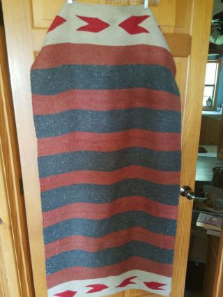 Vintage Native American Navajo Saddle Blanket 59 inches Long X 27 inches wide 5