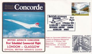 (28632) Gb Cover Concorde 1st Flight London Glasgow 1981