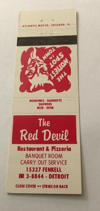 Vintage Matchbook Cover Matchcover Red Devil Italian Restaurant Detroit Mi