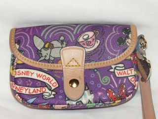 Dooney & Bourke Disney Parks Purple Sketch Wristlet