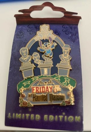 Le Stitch Invade Haunted Mansion Friday The 13th Singing Bust Ghost Disney Pin