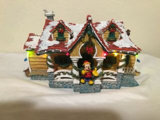 Rare Disney Toon Town Light Up Christmas Village Mickey’s House Mickey Mouse