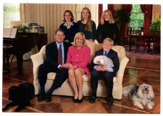 1990s White House Christmas Card Vpotus Vice President Al Gore Family & 3 Dogs