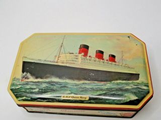 Vintage Candy Tin Bensons English Choice Confections Queen Mary Ship Antique (10