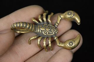 Collect Rare Chinese Old Bronze Hand Carved Scorpion Statue Figure Gift Statue