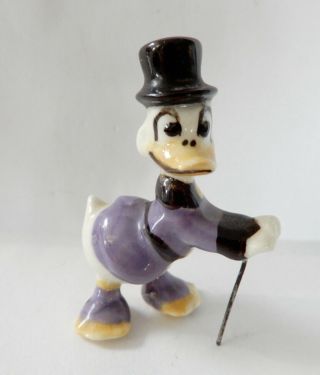 Vintage Disney Hagen - Renaker Mini Donald Duck Uncle Scrooge Figurine