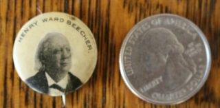 Whitehead And Hoag Button Of Henry Ward Beecher