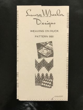 Vintage Laura Wheeler Designs Weaving On Huck Pattern 981 1940s In Envelope