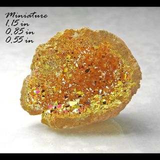 Citrus Blossom Aura Quartz Minerals Specimens Crystals Gems - Min