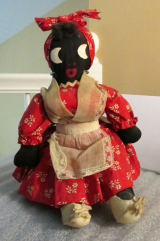 Rare Vintage Folk Art Black Americana Cloth Doll