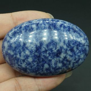 2.  36 " Natural Blue Spot Jasper Crystal Palm Massage Energy Stone Healing Reiki