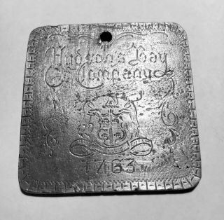 1763 Hudson Bay I Bale Made Beaver Skin Trade Medal With Hb Touch Marks