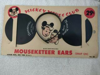 Official Mouseketeer Ears (snap On) 1950’s Mickey Mouse Club Walt Disney Prod