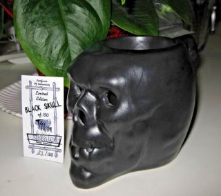 Rare Tiki Farm Limited Edition Black Skull Tiki Mug 2005 Tapco Mold