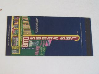 W64 Vintage Matchbook Cover Las Vegas Club Las Vegas Nv Nevada