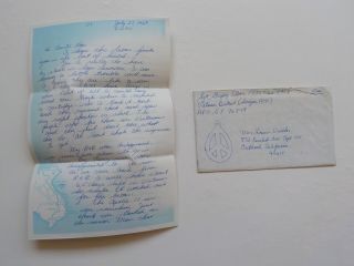 Vietnam War Letter 1969 Peace Symbol Apollo 11 Landed Moon Oakland California