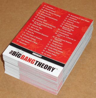 Big Bang Theory Seasons 1&2 Complete 72 - Card Base Set