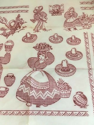 Vintage Transfer Embroidery Pattern Mexican People,  Hats,  Borders more.  607 3