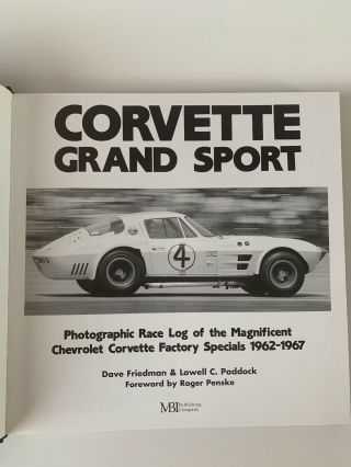 Corvette Grand Sport 1962 - 1967 By Paddock & Friedman Hardbound Pristine Cond