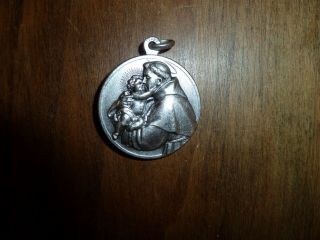 Vintage St Anthony Of Padua Relic Pendant Medal Made In Italy