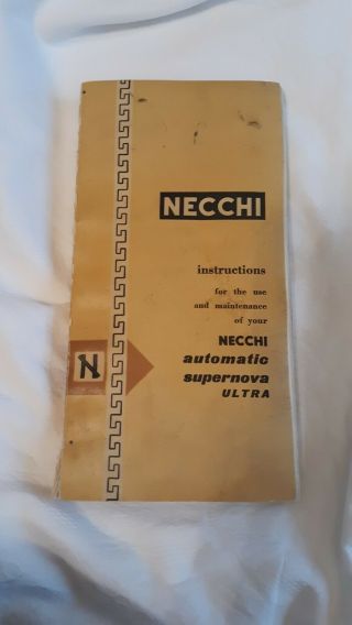Vintage Necchi Automatic Supernova Ultra Instruction Book