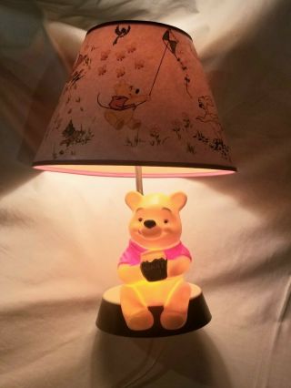 Vintage Winnie The Pooh 3 Way Night Light And Lamp W / Shade 1977