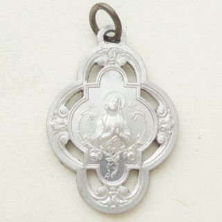 ANTIQUE MEDAL PENDANT TO OUR LADY OF LOURDES 2