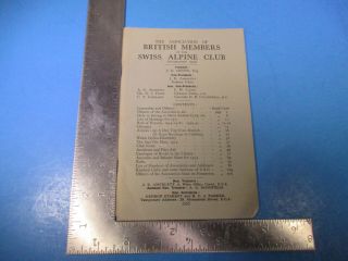Vintage 1955 Association Of British Members Swiss Alpine Club Booklet S8845