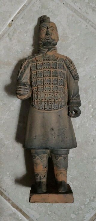 Vintage Chinese 7 " Terracotta Warrior Clay Soldier Asian Statue Figurine