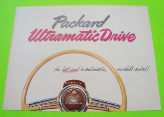 1950 Packard Ultramatic Drive Color Brochure W/ Packard Eight Scarce Nr -
