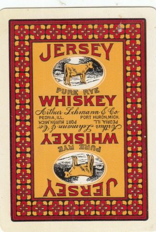 Alcohol Ads.  - Jersey Whiskey - 1 Single Vintage Swap Playing Cards