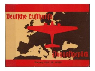 Lufthansa Large Oct.  1936 Label,  Interesting Design