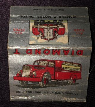 Vintage Diamond T Motor Trucks Matchbook Cover Beloit Wisconsin Low Phone 40s