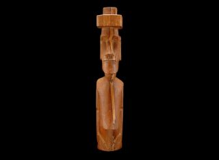 Vintage Easter Island Moai Figure Rapa Nui Tiki God Statue 10.  5 " Polynesian