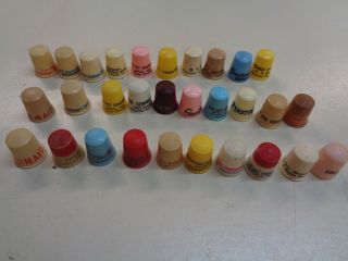 30 Assorted Vintage Advertising Thimbles