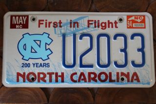 1994 North Carolina License Plate University Of Chapel Hill Unc Tarheels Nc Tag