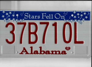 Alabama Passenger License Plate " 37b710l " Henry