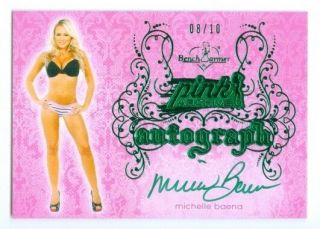 Michelle Baena " Green Autograph Card 08/10 " Benchwarmer Pink Archive 2015