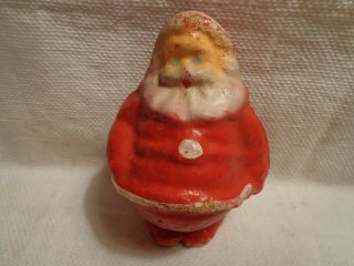 Vintage Pulp Paper Mache Santa Candy Container 4 1/2 "
