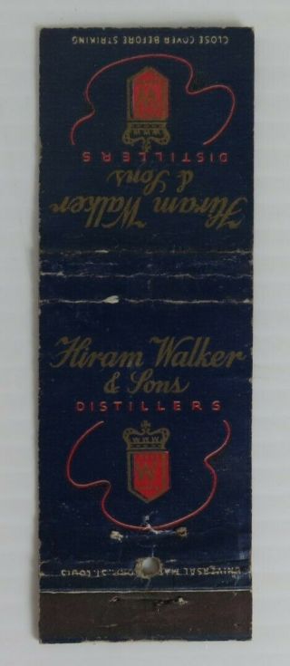 Vintage Hiram Walker And Sons Matchbook Cover (inv23900)