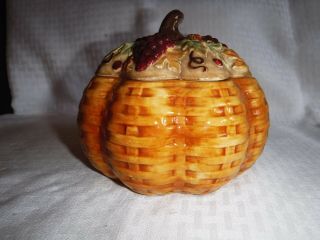 Grasslands Road Ceramic Covered Pumpkin Candy Dish
