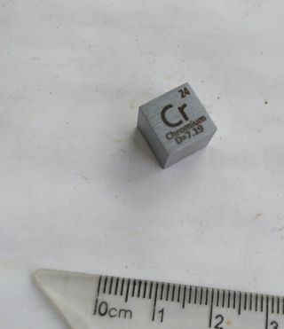 Pure Chromium Cube,  1 Cm Long,  Can Be For Teaching