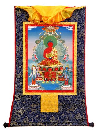 13Inch Tibetan Buddhist Thangka Amitabha Buddha Of Lmmeasurable Life And Light 2