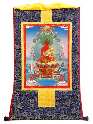 13Inch Tibetan Buddhist Thangka Amitabha Buddha Of Lmmeasurable Life And Light 3