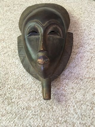 Baule Style Ivory Coast African Vintage Modern Design Carved Wood Tribal Mask 4