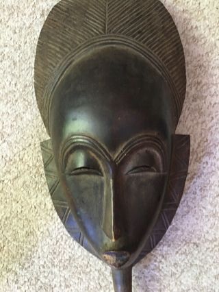 Baule Style Ivory Coast African Vintage Modern Design Carved Wood Tribal Mask 5