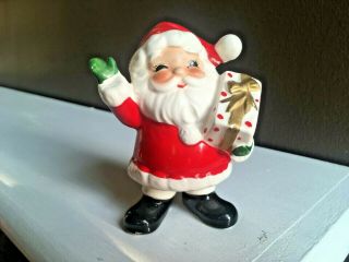 Vintage Mid Century Small Ceramic Christmas Santa Claus Figurine Made Japan